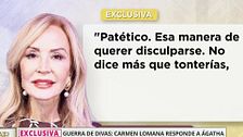 Carmen Lomana responde a Ágatha Ruiz de la Prada tras acusarla de "'buitrear'" con su novio: "No quiero que me unan a semejantes fantoches"