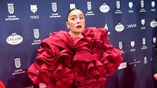 El enfado de Candela Peña en plena alfombra roja de los Premios Feroz porque un actor le robó el protagonismo