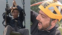 Antonio Orozco y Sandra Barneda superan su vértigo y se lanzan por la tirolina con mayor desnivel del mundo: "Me va a dar un infarto"