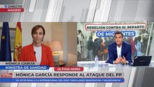 Mónica García responde a los ataques del PP y de Vox sobre los problemas de inmigración e incendios: "Es un discurso racista y xenófobo"