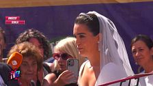 La espectacular llegada de Bárbara Mirjan a la iglesia: en coche de caballos y del brazo de su padre