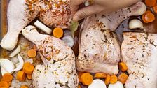 Batch cooking semanal sano en una hora: caldo, pollo asado, lasaña y distintas guarniciones