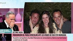 Aurelio Manzano, roto al hablar de su familia en Venezuela: "Tengo miedo, les he pedido que no salgan de casa"