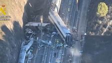 Las impresionantes imágenes aéreas de la Guardia Civil que muestran cómo ha quedado el lugar del accidente de tren en Adamuz