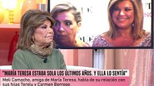 Meli Camacho señala a Carmen Borrego y Terelu Campos: "María Teresa sentía soledad, sus hijas solo le hablaban por teléfono"