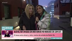 Belén Rodríguez, molesta con Amor Romeira tras descubrir que se ha besado con John Guts: "No lo entiendo"