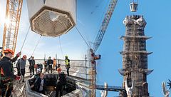 El templo de la Sagrada Familia alcanza su altura máxima, 172,5 metros, tras la colocación de su última pieza