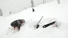 Momento del rescate agónico de un joven esquiador ahogado bajo la nieve en California