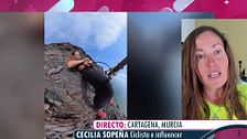 La ciclista Ceilia Sopeña, tras el susto de muerte que se ha llevado en un barranco por el que ha podido caer al vacío