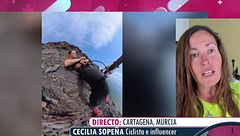 La ciclista Ceilia Sopeña, tras el susto de muerte que se ha llevado en un barranco por el que ha podido caer al vacío