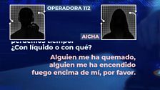 Exclusiva | La llamada de Aisha al 112 tras ser rociada con un líquido inflamable con su bebé en brazos: "Me ha prendido fuego encima de mí"