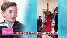 Lucas Paulano, el niño que impresionó a los reyes con su voz, desvela qué le dijeron el rey Felipe VI y la reina Letizia tras cantarles