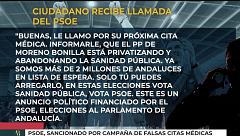 El PSOE, sancionado por una campaña de falsas citas médicas en Andalucía
