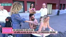 Miguel Frigenti y Rocío Flores se bañan en agua helada