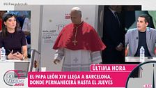 Choque de opiniones en el plató de 'El tiempo justo' ante el discurso en catalán del papa León XIV en Barcelona: "Sois unos blandos"