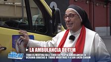 Sor Lucía muestra la furgoneta de 'Todo es mentira' que recorrerá Ucrania para ayudar a los necesitados