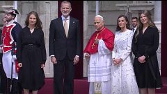 Recepción de los Reyes y sus hijas al Papa León XIV en el Palacio Real de Madrid
