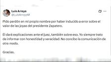 El portavoz de Zapatero pide perdón por "haber inducido a error" sobre el valor de las joyas