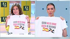 Ana Rosa y Patricia Pardo muestran sus camisetas de apoyo a Ceuta