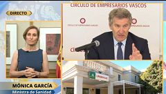 Mónica García responde a Feijóo por las bajas laborales: "Se está poniendo en duda un acto médico y eso es muy grave"
