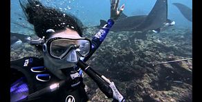 El impresionante encuentro con las mantarrayas de los invitados en las aguas cristalinas de Maldivas