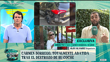 Las imágenes del coche de Carmen Borrego completamente destrozado: "El autor se los hechos se ha dado a la fuga"