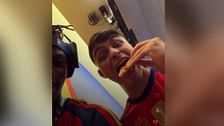 La fiesta de los jugadores tras ganar el Mundial