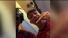 La fiesta de los jugadores tras ganar el Mundial