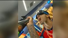 La fiesta de los jugadores de España tras ser campeones del mundo, desde dentro