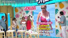 Carmen Borrego, pillada en bañador en las playas de Málaga: "Para ser un robado y no un pactado está estupendamente"