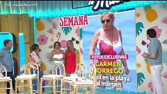Carmen Borrego, pillada en bañador en las playas de Málaga: "Para ser un robado y no un pactado está estupendamente"