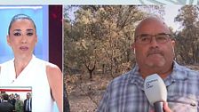 La emoción de Patricia Pardo ante el alcalde de La Iglesuela del Tiétar: "Lo que ha hecho es encomiable"