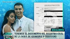 El documento del registro civil de la boda entre Cristiano Ronaldo y Georgina Rodríguez, al descubierto