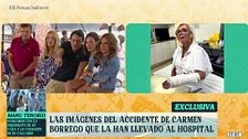 Las imágenes de Carmen Borrego tras el percance y sus primeras palabras: "Me ha fastidiado las vacaciones"