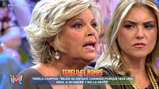 Terelu Campos se rompe al recordar el enfado de Belén Esteban con ella por no invitarla a una misa de su madre: "¿Por eso me tiene que 'llevar por delante' tarde tras tarde?"