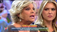 Terelu Campos se rompe al recordar el enfado de Belén Esteban con ella por no invitarla a una misa de su madre: "¿Por eso me tiene que 'llevar por delante' tarde tras tarde?"