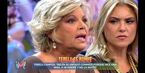 Terelu Campos se rompe al recordar el enfado de Belén Esteban con ella por no invitarla a una misa de su madre: "¿Por eso me tiene que 'llevar por delante' tarde tras tarde?"
