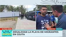 Máxima tensión en Ceuta con los migrantes de vuelta a la playa: "Todos queremos el asilo"
