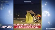 Imágenes inéditas del estallido en Ceuta: vecinos destrozan las chabolas de los migrantes en un tenso enfrentamiento