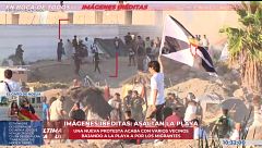Imágenes inéditas | Estalla la violencia en Ceuta: vecinos arrasan con las chabolas y los migrantes responden con piedras