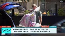Carlo Costanzia padre llega al hospital cargado de regalos para su nieta: "Todavía no le he sacado parecido, pero es muy guapa"