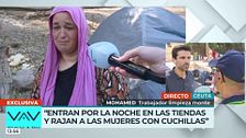 Exclusiva | Un grupo de migrantes ataca a una mujer en un campamento en Ceuta: "Entran en las tiendas y rajan a las mujeres con cuchillos"