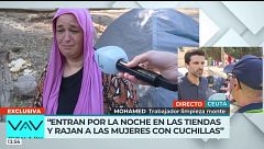 Exclusiva | Un grupo de migrantes ataca a una mujer en un campamento en Ceuta: "Entran en las tiendas y rajan a las mujeres con cuchillos"