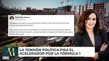 Ayuso, ante la ausencia del Gobierno en el Gran Premio de Formula 1:"Todo lo que tenga que ver con el bien de Madrid, lo odian"