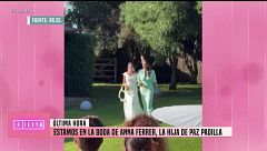 Primeras imágenes de la boda de Anna Ferrer Padilla: emocionada y llegando al altar de la mano de su madre