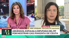 Ana Vázquez, diputada del PP expulsada por mostrar gas pimienta: "Este es el símbolo diario de las mujeres y las niñas en Ceuta"