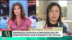 Ana Vázquez, diputada del PP expulsada por mostrar gas pimienta: "Este es el símbolo diario de las mujeres y las niñas en Ceuta"