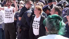 La actriz Susan Sarandon, detenida en Nueva York en una protesta para exigir el fin del suministro de armas de Estados Unidos a Israel