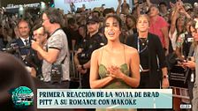 Inés de Ramón, novia de Brad Pitt, reacciona al ser preguntada por el romance del actor con Makoke