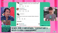 Primera reacción de María José Campanario a la entrevista de Belén Esteban en '¡De viernes!'